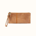 Vida Wristlet in Buffed Leather - Whiskey