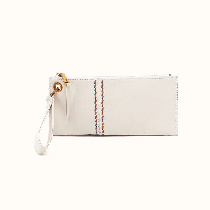 Vida Wristlet in Pebbled Leather - Coastal Cloud- FOL
