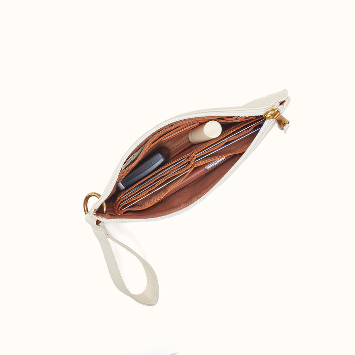 Vida Wristlet in Pebbled Leather - Coastal Cloud