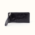 Vida Wristlet in Polished Leather - Black- FOL