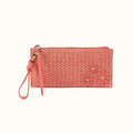 Vida Wristlet In Woven Straw - Wild Rose Woven Straw- FOL