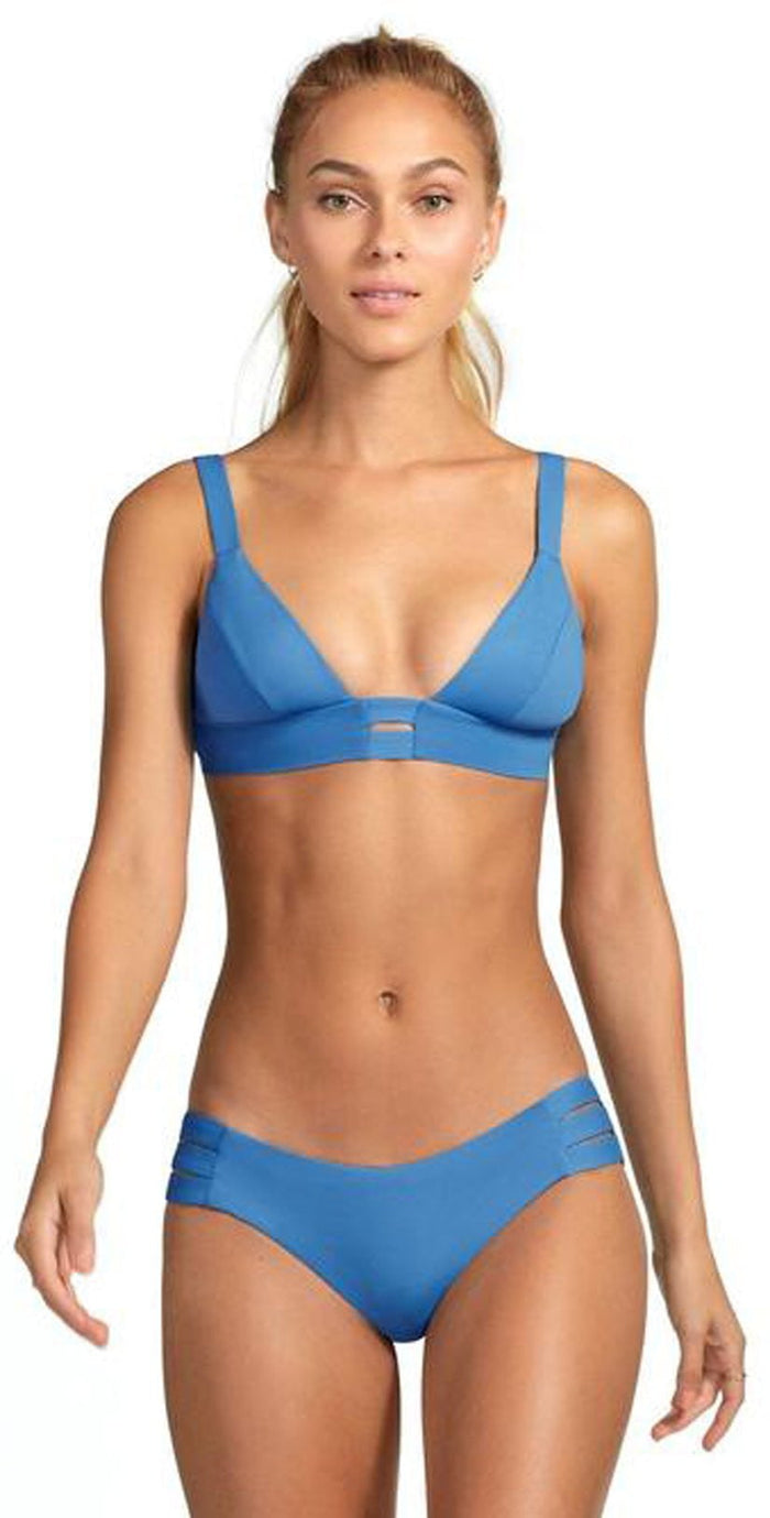 Vitamin A Emelia EcoLux Triple Strap Bottom in Mediterranean Blue 717B MBE: