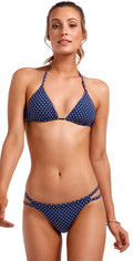 Vitamin A Rumba Dots Gia Reversible Bikini Top in Deep Blue 47TR RDB: