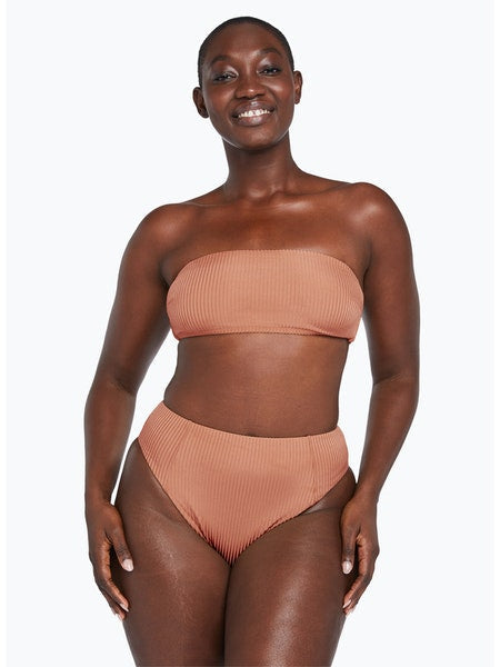 Vitamin A Mila Bandeau Bikini Top in Pink Sands