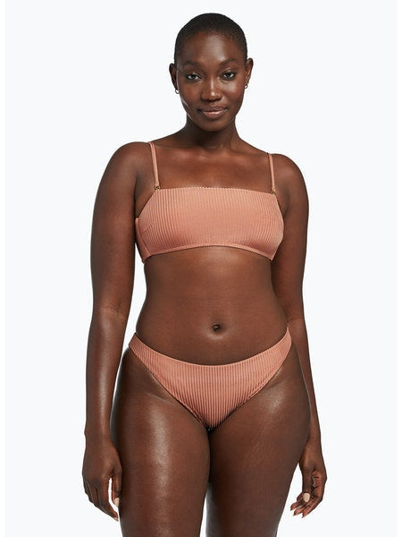 Vitamin A Mila Bandeau Bikini Top in Pink Sands