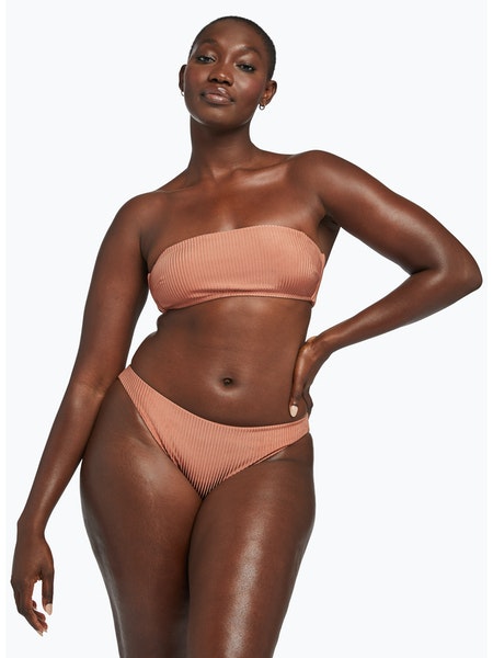 Vitamin A Mila Bandeau Bikini Top in Pink Sands