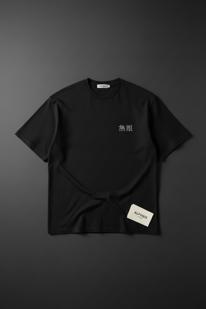 Void Tee Front — Black oversized tee by Varidon