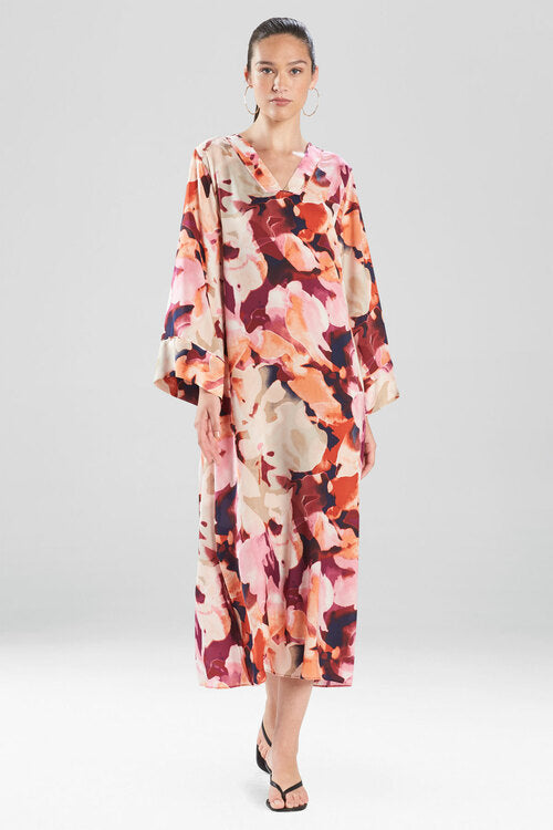 Watercolor Foliage Long Sleeve Caftan