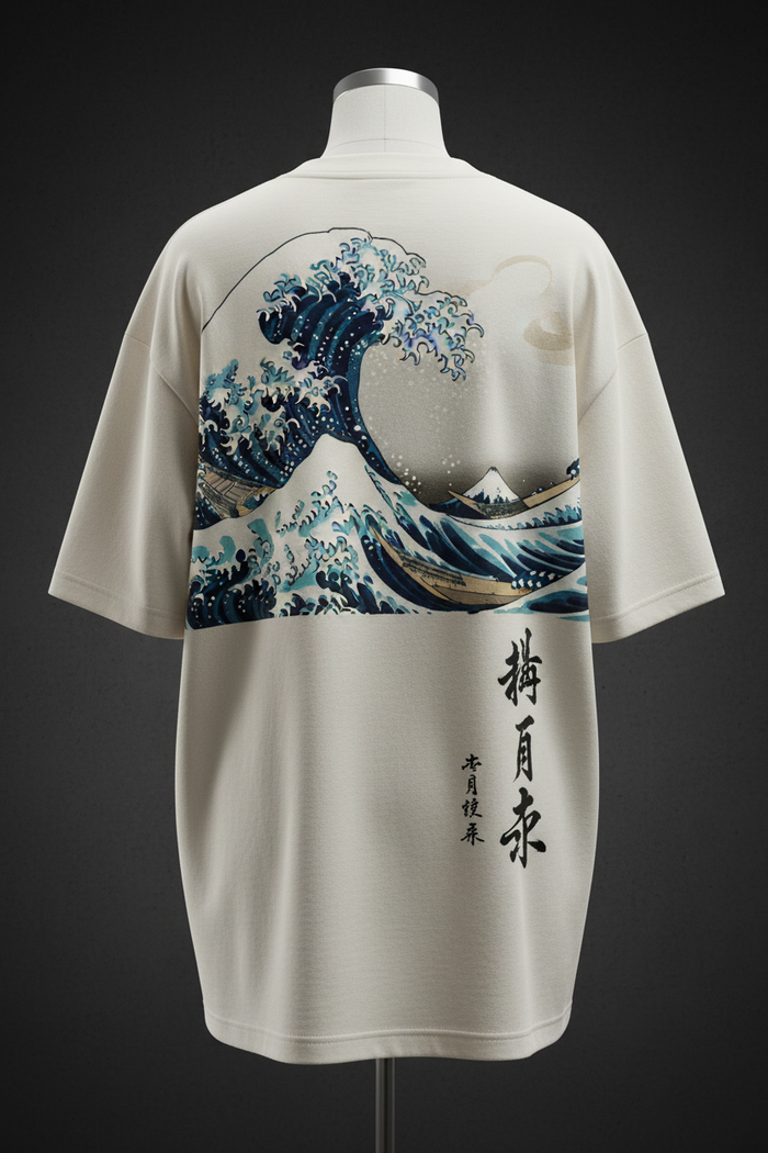 Wave Tee Back — Great Wave graphic by Varidon