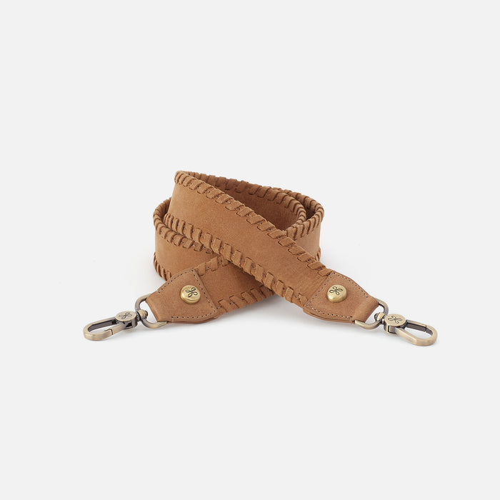 Whipstitch Guitar Strap In Buffed Leather
