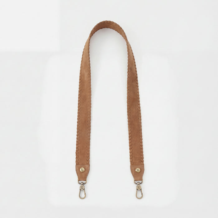 Whipstitch Guitar Strap In Buffed Leather - Whiskey