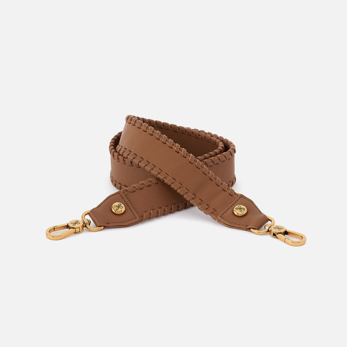 Whipstitch Guitar Strap In Pebbled Leather