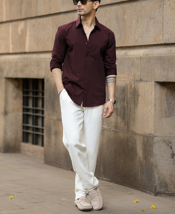 Wine Stretch Shirt