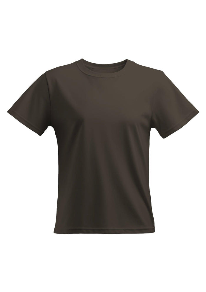 womens gray asphalt relax fit t-shirt short sleeve crew neck airlume cotton front 3D image