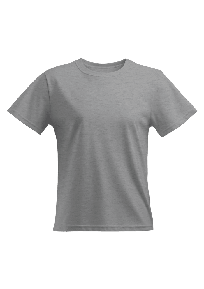 womens heather grey relax fit t-shirt short sleeve crew neck heather airlume cotton flat front image