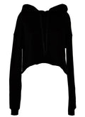 Women’s black cropped fleece hoodie - detail view