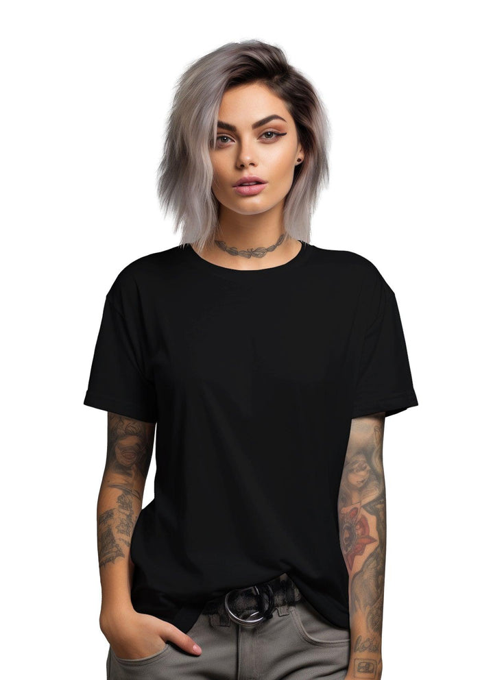 Women’s black relaxed fit t-shirt - back view