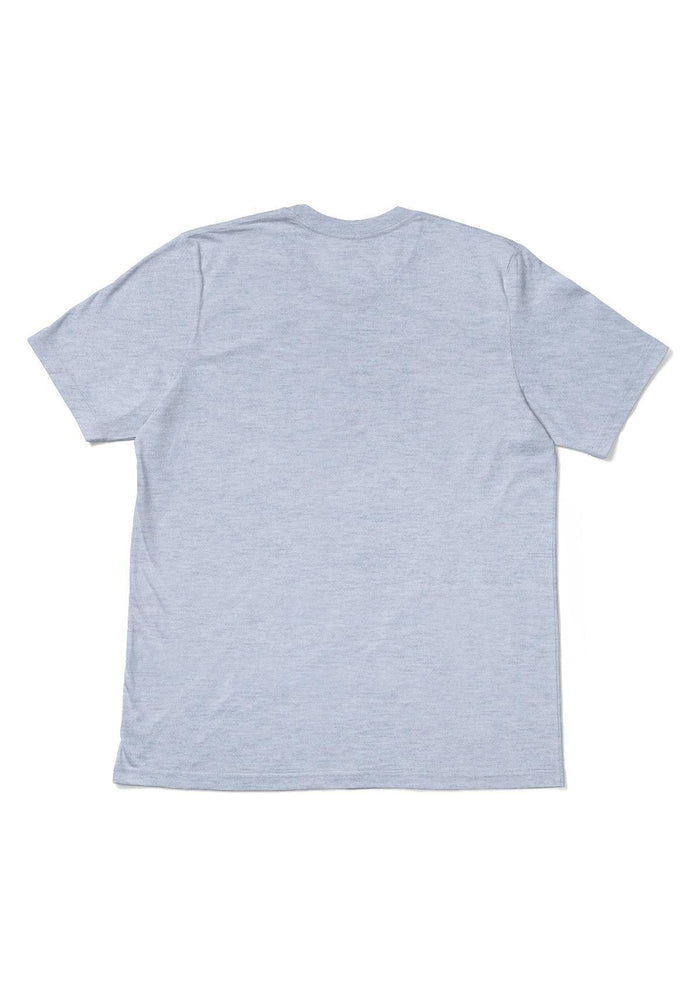 womens blue boyfriend cut t-shirt short sleeve crew neck prism heather airlume cotton back flat image