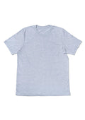 womens blue boyfriend cut t-shirt short sleeve crew neck prism heather airlume cotton front flat image