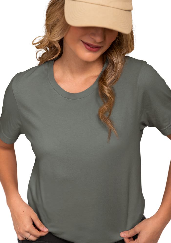 womens blue storm boyfriend cut t-shirt short sleeve crew neck airlume cotton lifestyle image