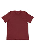womens burgundy  boyfriend cutt  t-shirt short sleeve crew neck airlume cotton front flat image