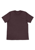 mens burgundy maroon classic fit  t-shirt short sleeve crew neck airlume cotton front flat image
