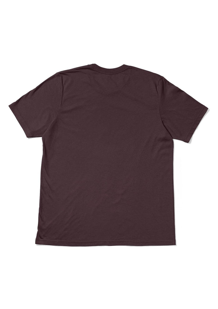 mens burgundy maroon classic fit  t-shirt short sleeve crew neck airlume cotton back flat image