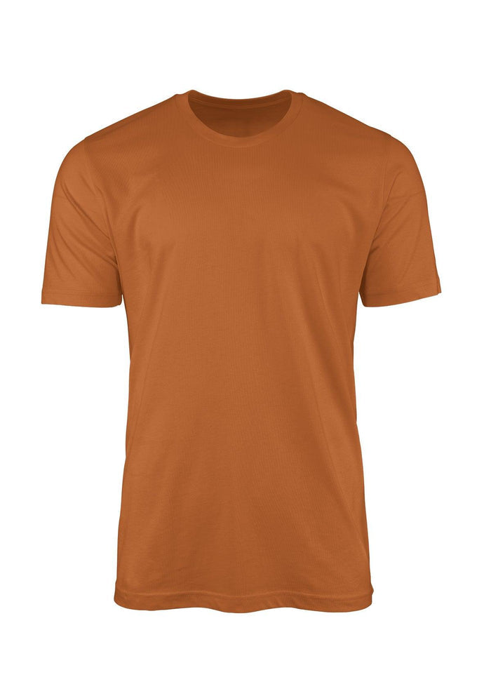 womens-orange boyfriend cut t-shirt short sleeve crew neck airlume cotton front 3D image