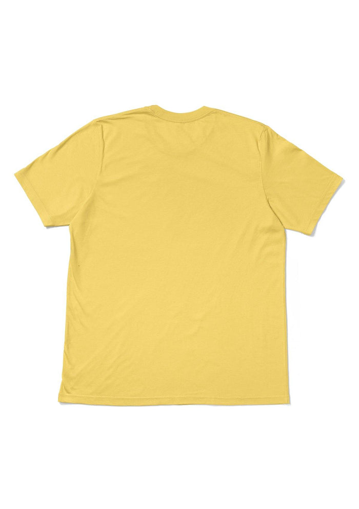 womens butter yellow boyfriend cut t-shirt short sleeve airlume cotton back front image