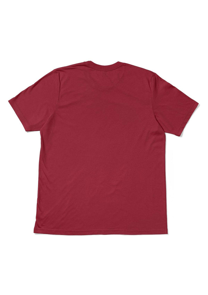 womens red boyfriend t-shirt short crew neck airlume cotton flat back image