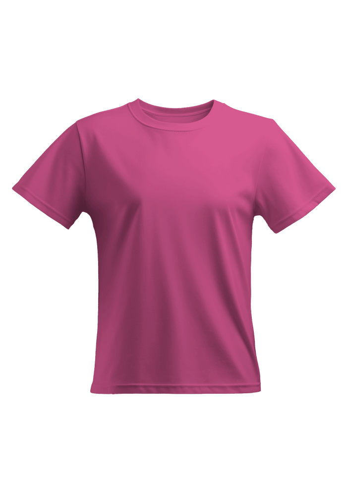 womens pink relax fit  t-shirt airlume cotton front 3D view