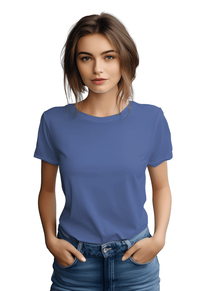 Perfect TShirt Co Womens Original Boyfriend T-Shirt - Columbia Blue - Perfect TShirt Co