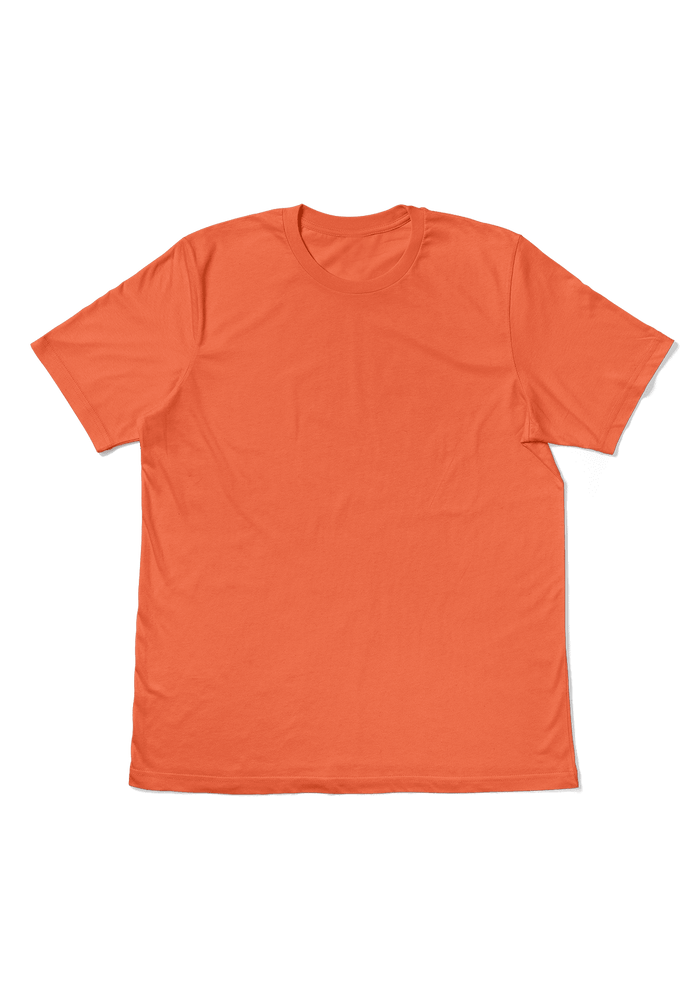 womens orange boyfriend cut t-shirt short sleeve crew neck airlume cotton flat front image