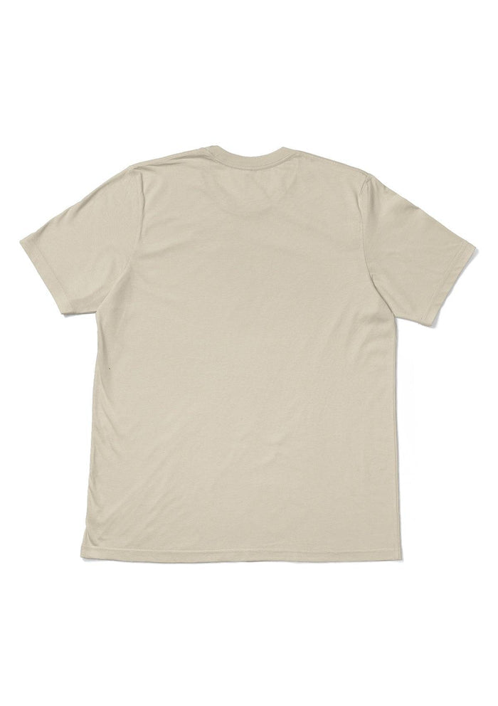 womens cream boyfriend cut t-shirt short sleeve airlume cotton back flat  image