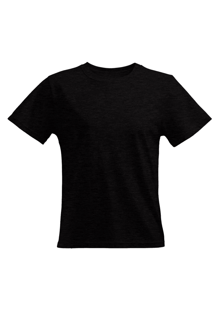 womens black gray relax fit t-shirt short sleeve crew neck airlume cotton front 3D image
