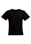womens black gray relax fit t-shirt short sleeve crew neck airlume cotton front 3D image