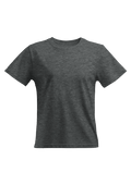 womens gray relax fit t-shirt short sleeve crew neck heather airlume cotton front 3D image