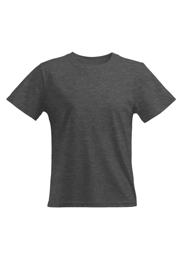 womens heather gray relax fit short sleeve crew neck triblend front 3D image