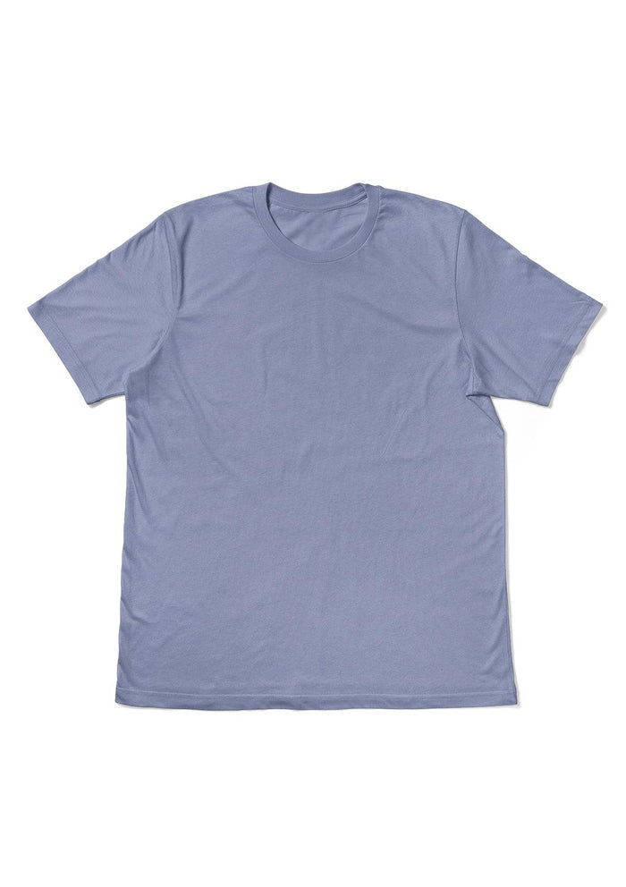 mens lavender blue classic fit-shirt short sleeve crew neck airlume cotton front flat image