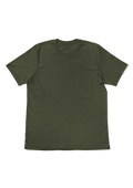 womens military green boyfriend cut t-shirt short sleeve crew-neck airlume cotton front flat view