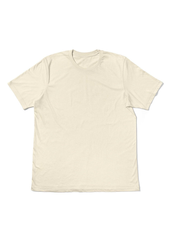 womens cream boyfriend cut t-shirt short sleeve natural airlume cotton front flat  image
