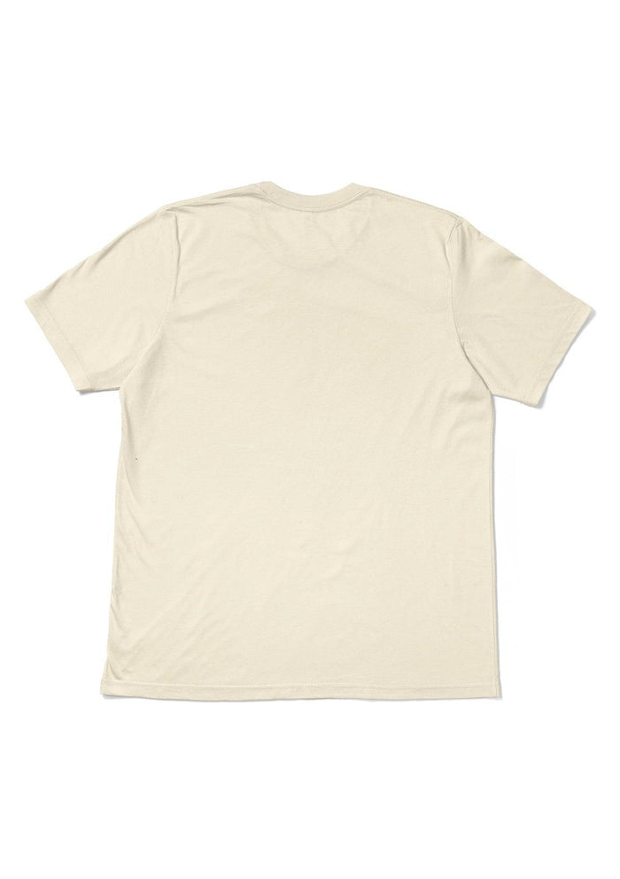 womens cream boyfriend cut t-shirt short sleeve natural airlume cotton back flat  image