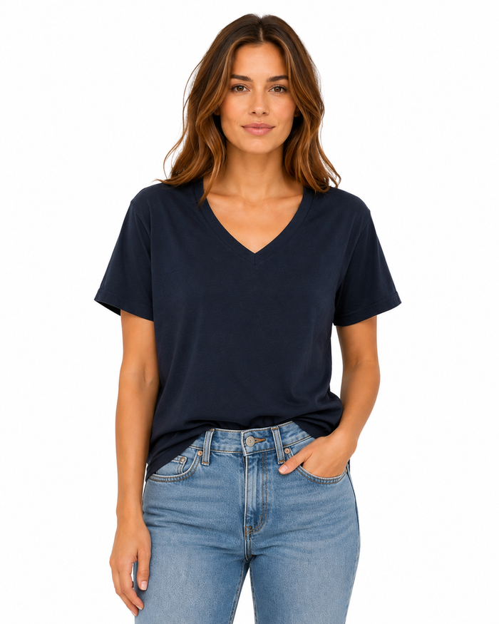 Women’s Navy Boyfriend Cut T-Shirt
