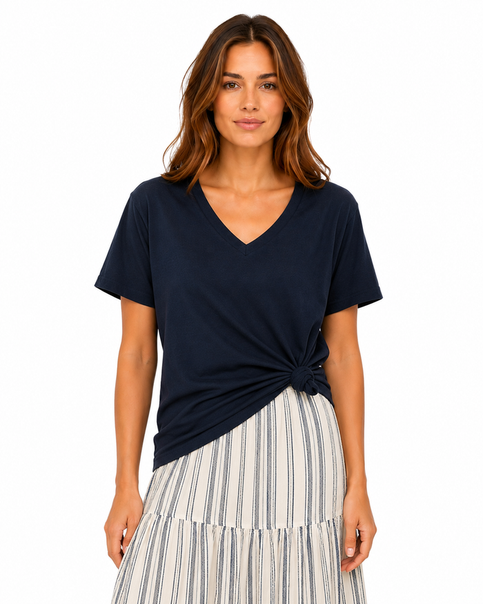 Women’s Navy Boyfriend Cut T-Shirt