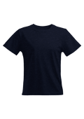 womens navy relax fit t-shirt short sleeve crew neck airlume cotton front 3D image