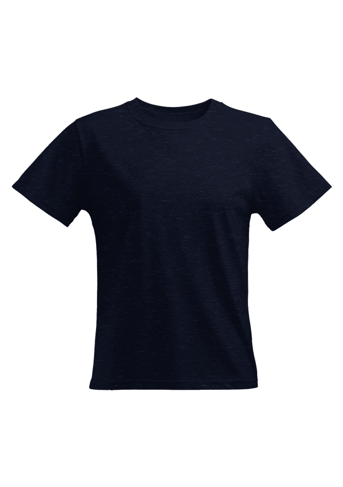 womens navy relax fit t-shirt short sleeve crew neck airlume cotton front 3D image