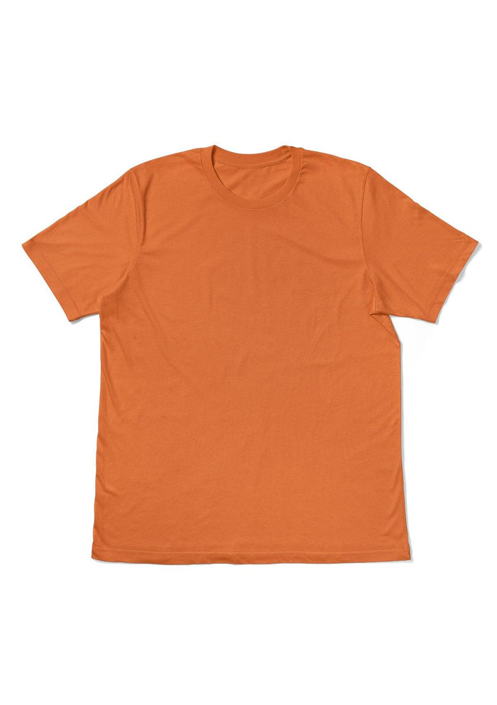 womens-orange boyfriend cut t-shirt short sleeve crew neck airlume cotton front flat image