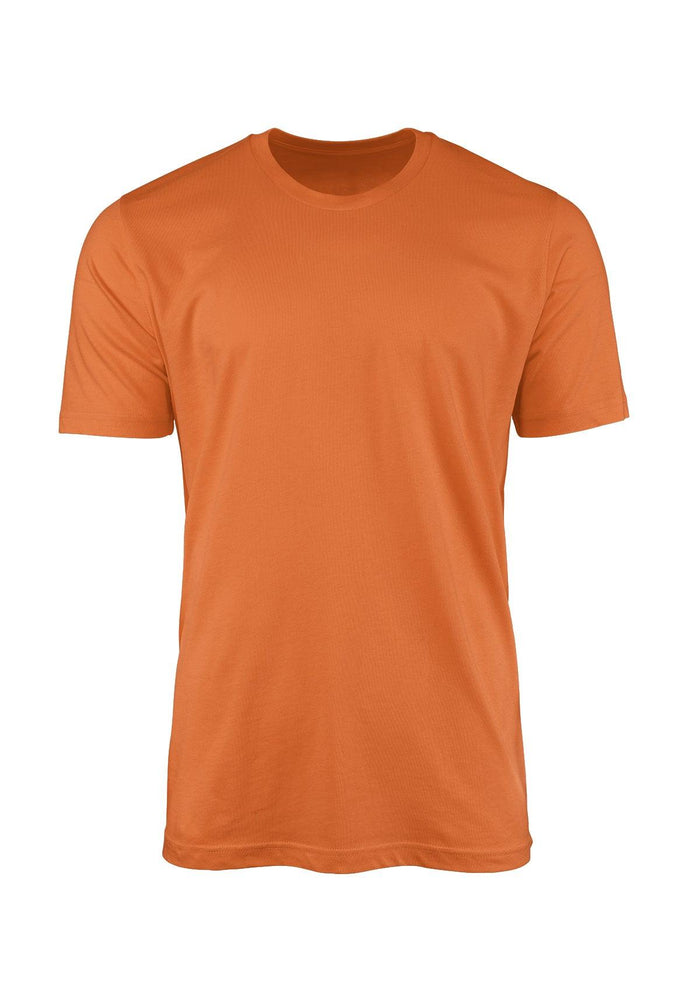 womens-orange boyfriend cut t-shirt short sleeve crew neck airlume cotton front 3D image