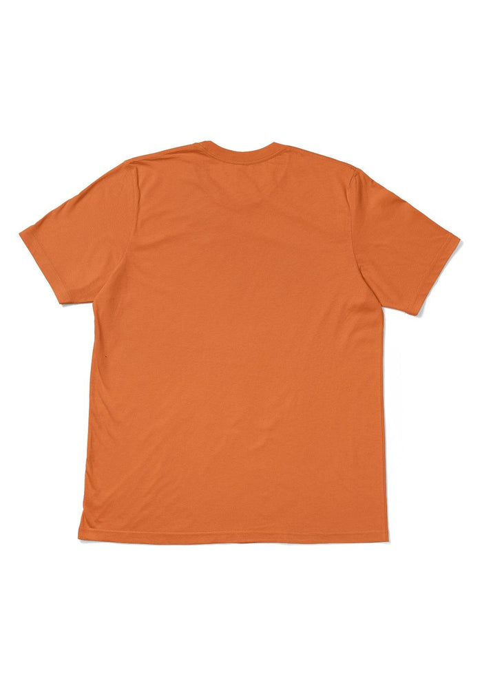 womens-orange boyfriend cut t-shirt short sleeve crew neck airlume cotton back flat image