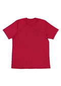 womens red boyfriend t-shirt short crew neck airlume cotton flat front image